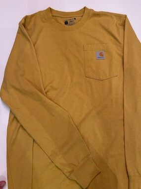 Carhartt Long Sleeve Pocket Tee in Mustard Yellow